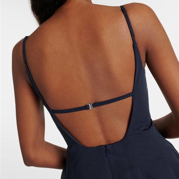 STAUD Joli Open-Back Full Skirt Maxi Dress Gown Navy Blue NWT Size 4 - Picture 14 of 16